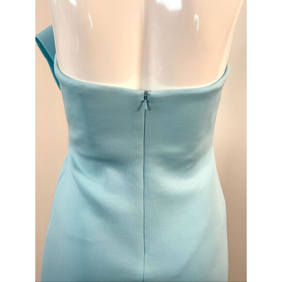 Badgley Mischka Womens Strapless Bow Embellished Midi Dress Azure Size 4 - Picture 7 of 10